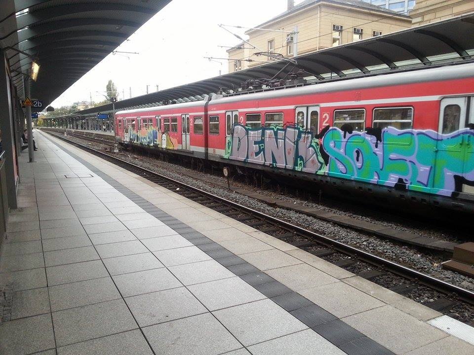 Graffiti Train in Mainz - Photo by Chintz - Denk, Soft, Mainz (2014)