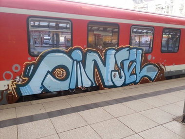 Graffiti Train in Mainz - Photo by Chintz - Mainz, Hbf, Frankfurt (2014)