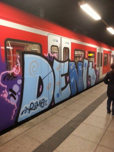 Graffiti Train in Mainz - Photo by Chintz - Denk, Mainz, Hbf (2014)