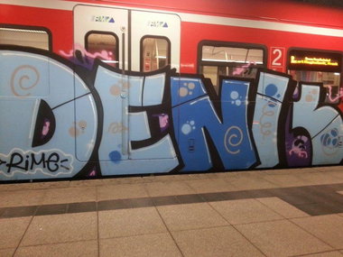 Graffiti Train in Mainz - Photo by Chintz - Denk, Mainz, Hbf (2014)