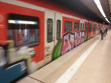 Graffiti Train in Frankfurt - Photo by Chintz - Frankfurt, Hauptwache (2014)