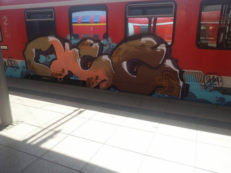 Graffiti Train in Mainz - Photo by Chintz - Mainz, Hbf, Frankfurt (2014)