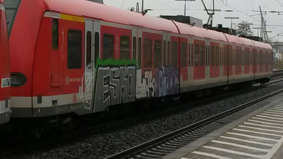 Graffiti Train in Mainz - Photo by Chintz - S8, Frankfurt, Esko (2014)