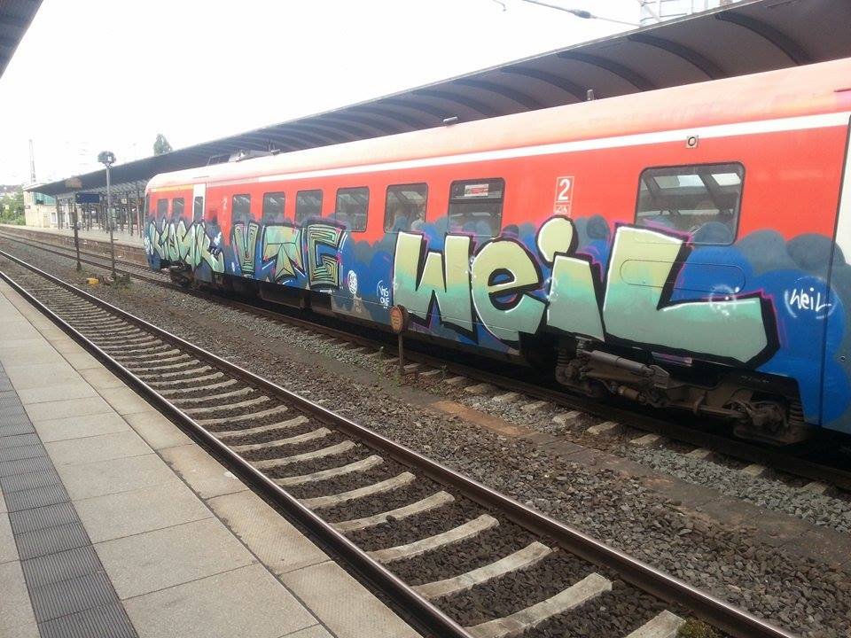 Graffiti Train in Mainz - Photo by Chintz - Mainz, Hbf, Frankfurt (2014)