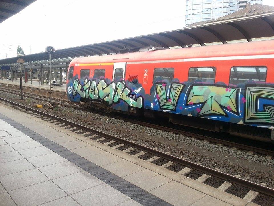 Graffiti Train in Mainz - Photo by Chintz - Kiosk, VTG, Mainz (2014)