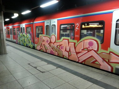 Graffiti Train in Mainz - Photo by Chintz - Rodir, Rime, Mainz (2015)