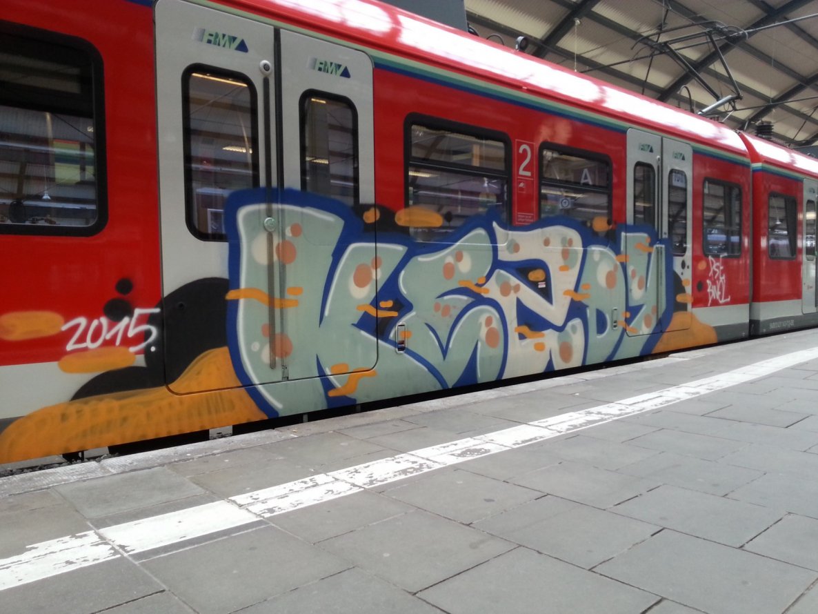Graffiti Train in Wiesbaden - Photo by Chintz - Mainz, Hbf, Wiesbaden (2015)