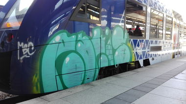 Graffiti Train in Mainz - Photo by Chintz (2016)