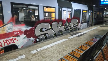 Graffiti Train in Frankfurt hauptbahnhof - Photo by Chintz (2015)