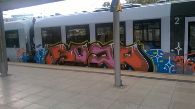 Graffiti Train in Mainz - Photo by Chintz (2015)