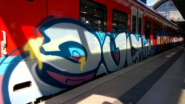 Graffiti Train in Mainz - Photo by Chintz (2015)