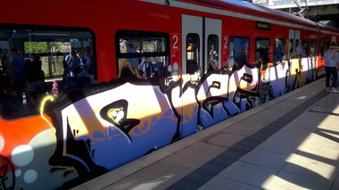Graffiti Train in Mainz - Photo by Chintz (2015)