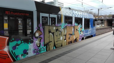 Graffiti Train in Mainz - Photo by Chintz (2016)