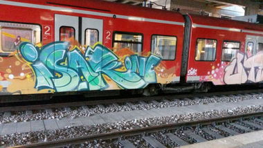 Graffiti Train in Mainz - Photo by Chintz - isak, one, Mainz (2015)