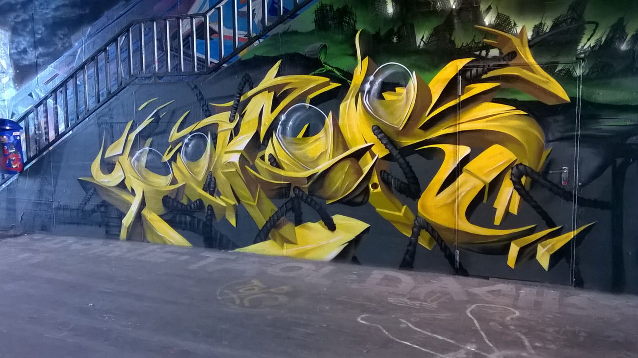 Graffiti Wall in Wiesbaden - Photo by Chintz - Meeting, of, Styles (2015)