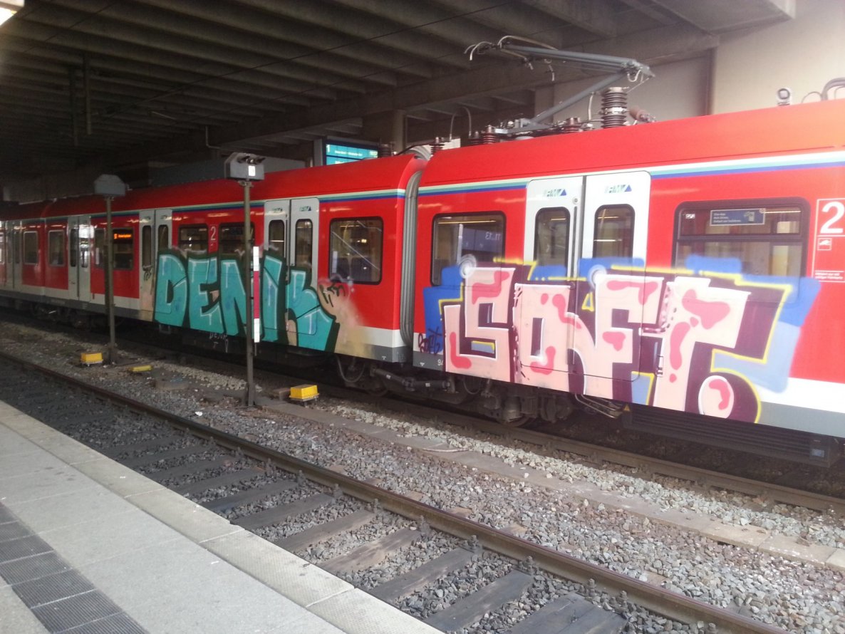 Graffiti Train in Mainz - Photo by Chintz - Denk, Soft, Mainz (2015)