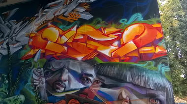 Graffiti Wall in Wiesbaden - Photo by Chintz - Meeting, of, Styles (2015)