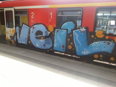 Graffiti Train in Mainz - Photo by Chintz - Weil, Mainz, Hbf (2014)