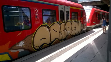 Graffiti Train in Mainz - Photo by Chintz (2015)