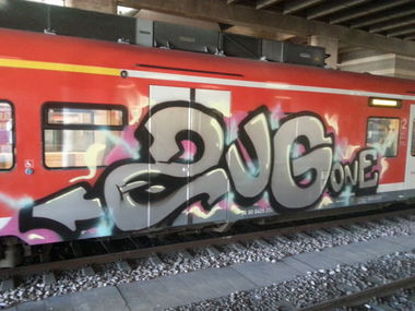 Graffiti Train in Mainz - Photo by Chintz - Zug, One, Mainz (2015)