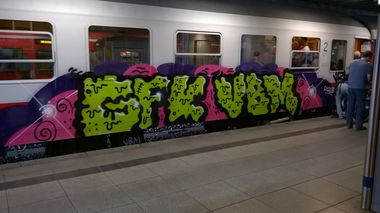 Graffiti Train in Mainz - Photo by Chintz (2015)