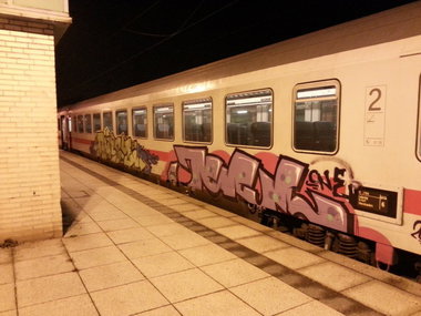 Graffiti Train in Mainz - Photo by Chintz - Mainz, Hbf, Frankfurt (2015)