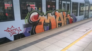 Graffiti Train in Mainz - Photo by Chintz (2015)