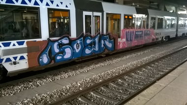Graffiti Train in Mainz - Photo by Chintz (2015)