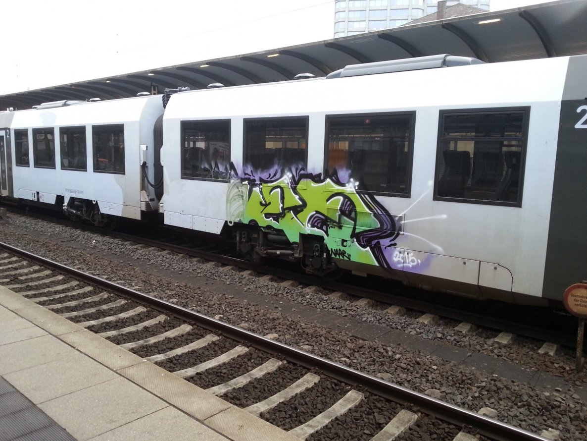 Graffiti Train in Mainz - Photo by Chintz - vlexx, Mainz, Hbf (2015)