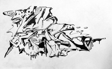 Graffiti Sketch - Photo by CityImKopp - cik, kmbs, ur (2014)