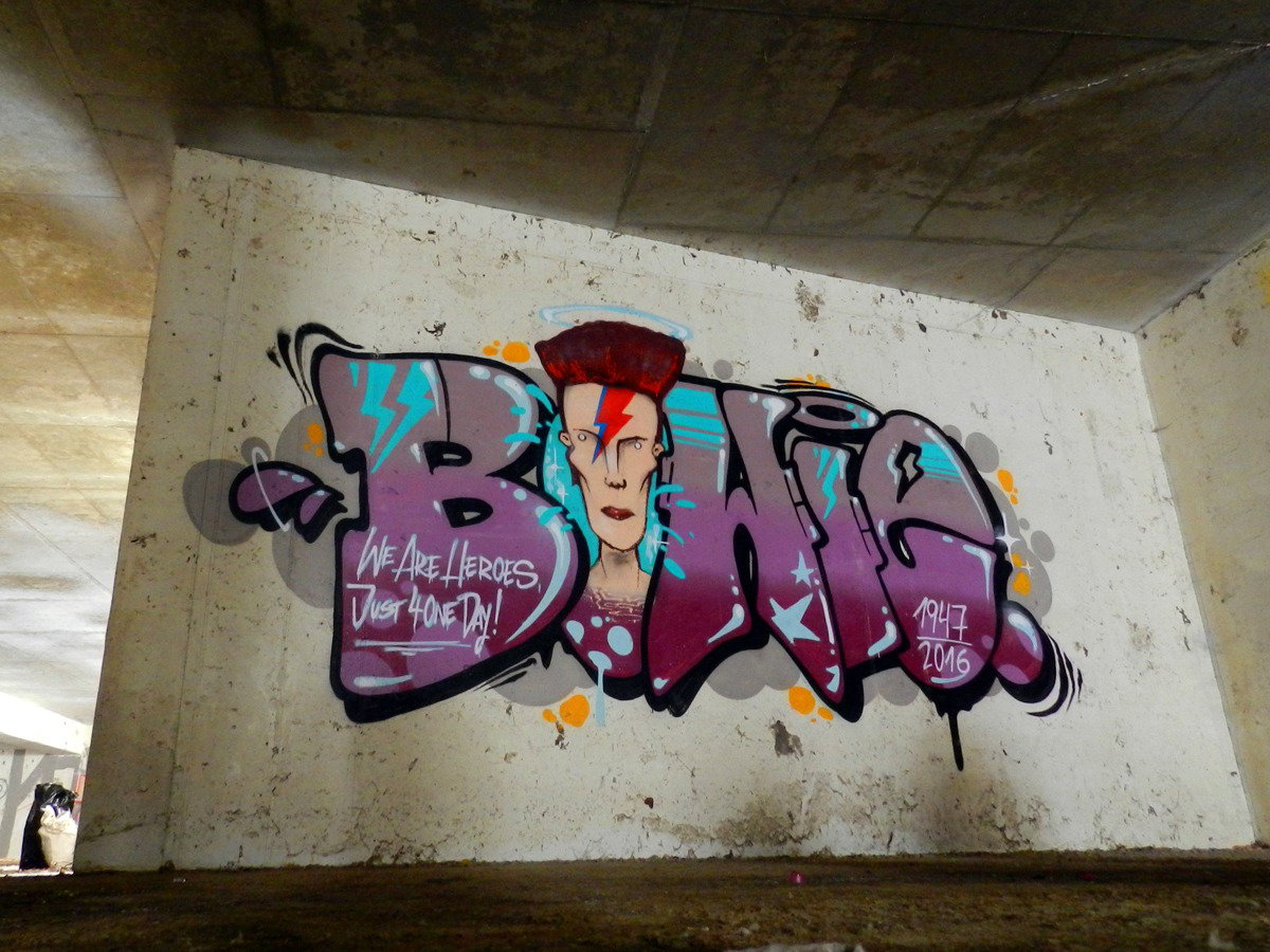 Graffiti Wall - Photo by CityImKopp - david, bowie, Dresden (2016)