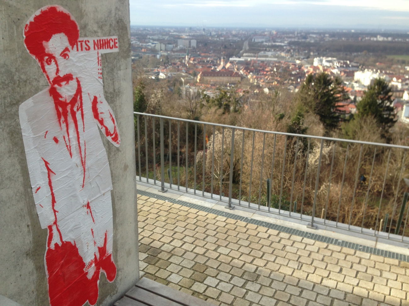 Graffiti in Karlsruhe Turmberg - Photo by Cloudwalker - borat, itsnice, ich (2016)