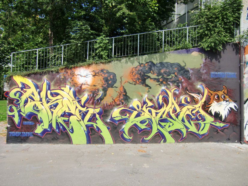 Graffiti Wall in Kassel - Photo by Cockamring - poker, snare