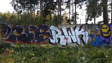 Graffiti Bombing - Photo by Coler - ucas, crew, rwk (2015)