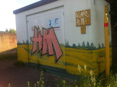 Graffiti Bombing in Potsdam - Photo by CopACABana - Kiar, HM, H (2013)
