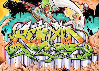 Graffiti Wall - Photo by CosmicSven - mosak, ebs, vamos (2016)