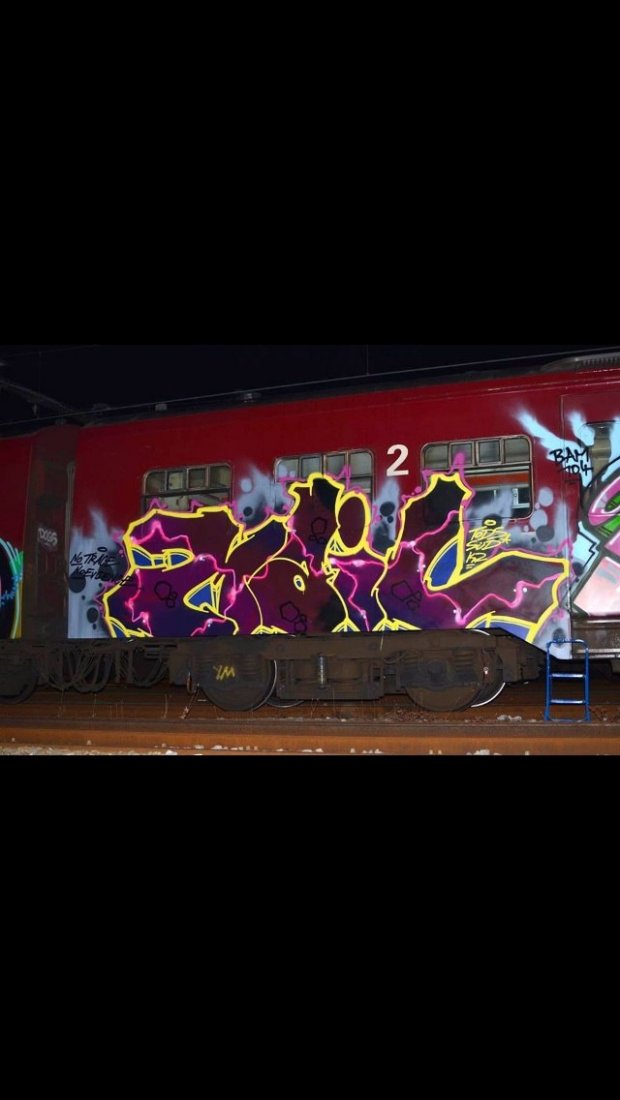 Graffiti Train - Photo by CrackKlaus18 - Mail, Tods, Süd