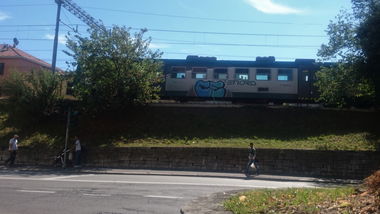 Graffiti Train in Bergamo - Photo by CriminalEnergy - CE, Color_Error, Bergamo (2016)