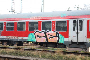 Graffiti Train in Braunschweig - Photo by CriminalEnergy - CE, Braunschweig (2016)
