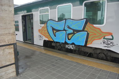 Graffiti Train in Brescia - Photo by CriminalEnergy - CE, Brescia, Color_Error (2017)