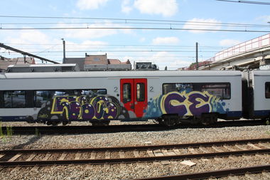 Graffiti Train in Ghent - Photo by CriminalEnergy - CE, Ghent (2016)