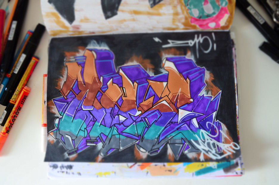 Graffiti Sketch in Italy - Photo by CuSe (Zo13)