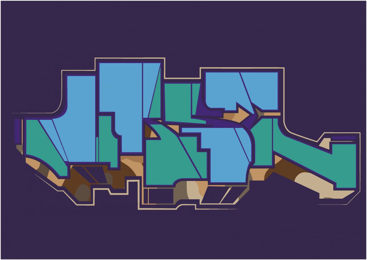 Graffiti Artwork - Photo by CurseOneGalaxia - Blue, War, Station (2014)