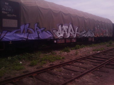 Graffiti Train in Sabac - Photo by DART030 - dna, dart, kzs
