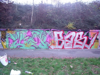 Graffiti Wall - Photo by DAZE95 - Münster, Titus, Fame (2014)