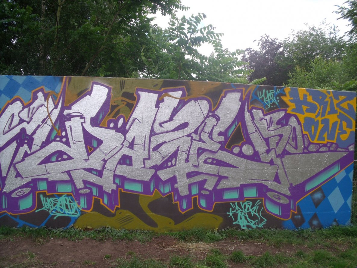 Graffiti Wall - Photo by DAZE95 - Emsdetten, Skaterpark, Fame (2014)