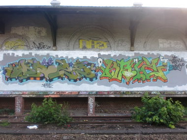 Graffiti Wall - Photo by DAZE95 - Emsdetten, Fame, Trainline (2012)