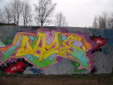 Graffiti Wall - Photo by DAZE95 - Emsdetten, Skaterpark, Fame (2015)