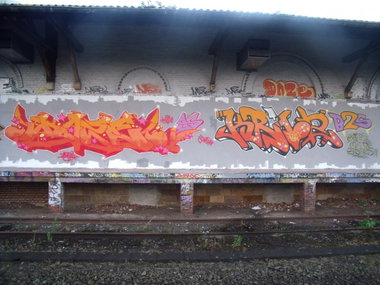Graffiti Wall - Photo by DAZE95 - Emsdetten, Fame, Trainline (2012)