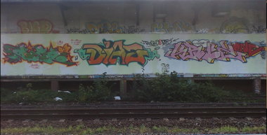 Graffiti Wall - Photo by DAZE95 - Emsdetten, Fame, Trainline (2012)